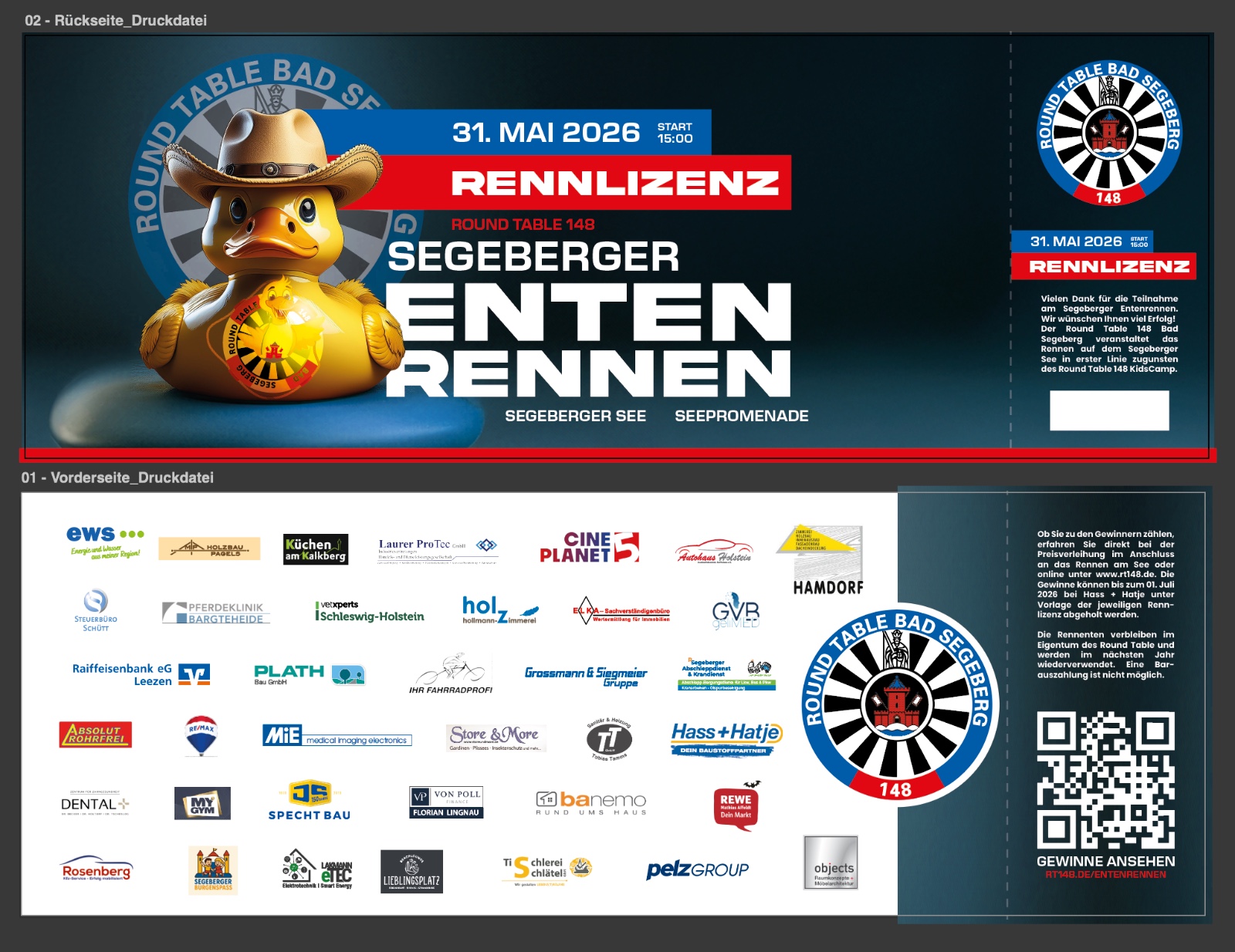 Vorder- und Rückseite der Rennlizenz